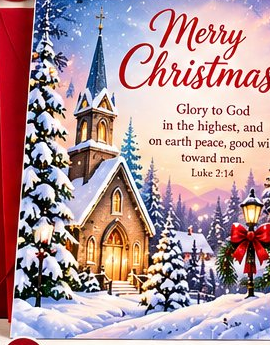 Church Blessings Christmas Card