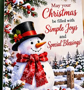 Simple Joys Snowman Christmas Card