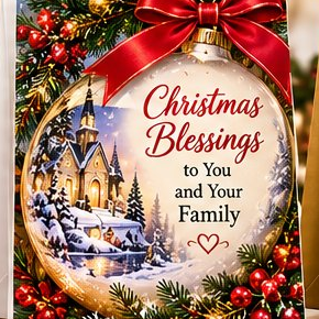Family Blessings Christmas Card