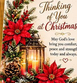 Thinking of You at Christmas Card
