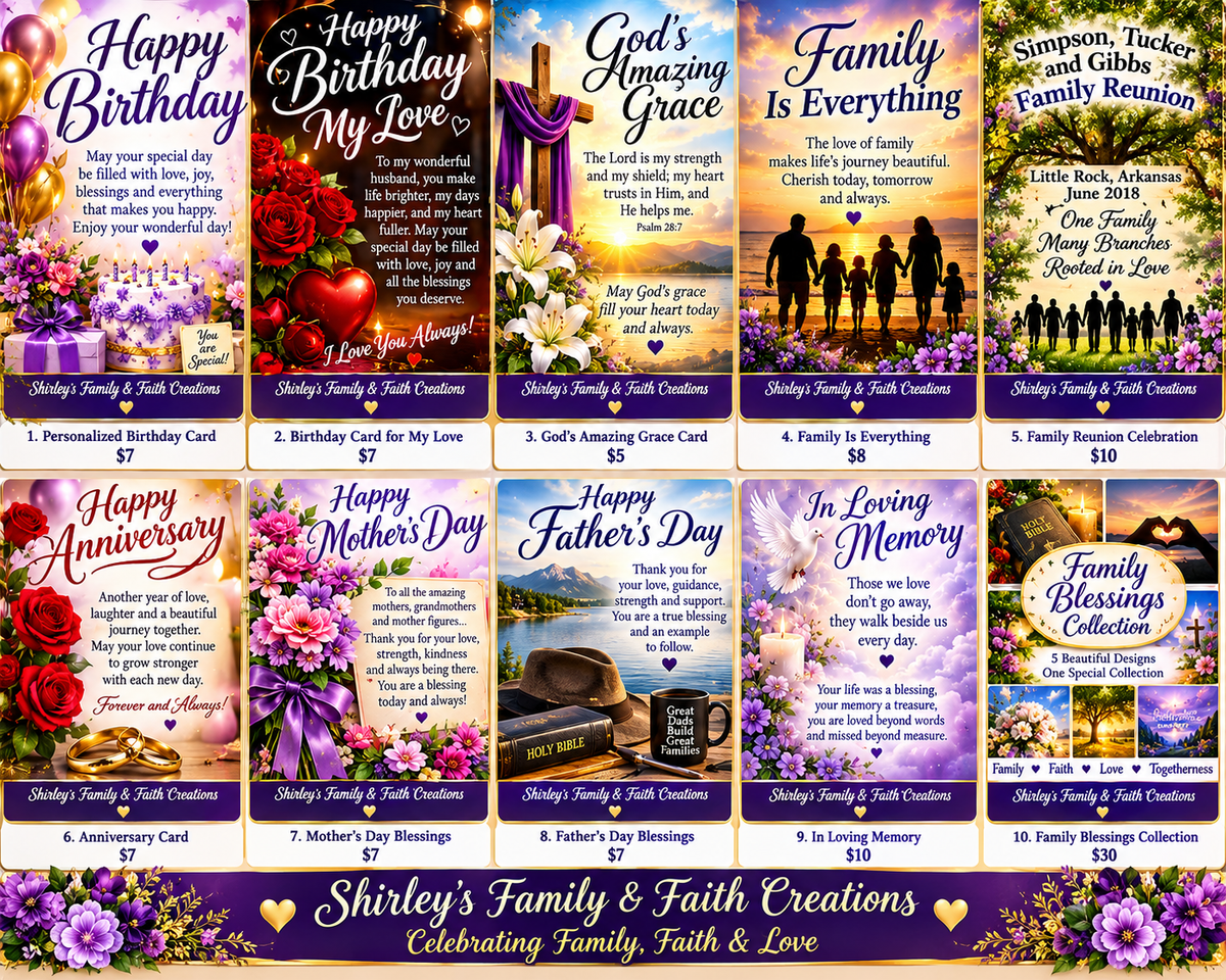 Shirley's Family & Faith Creations — Celebrating Family, Faith & Love